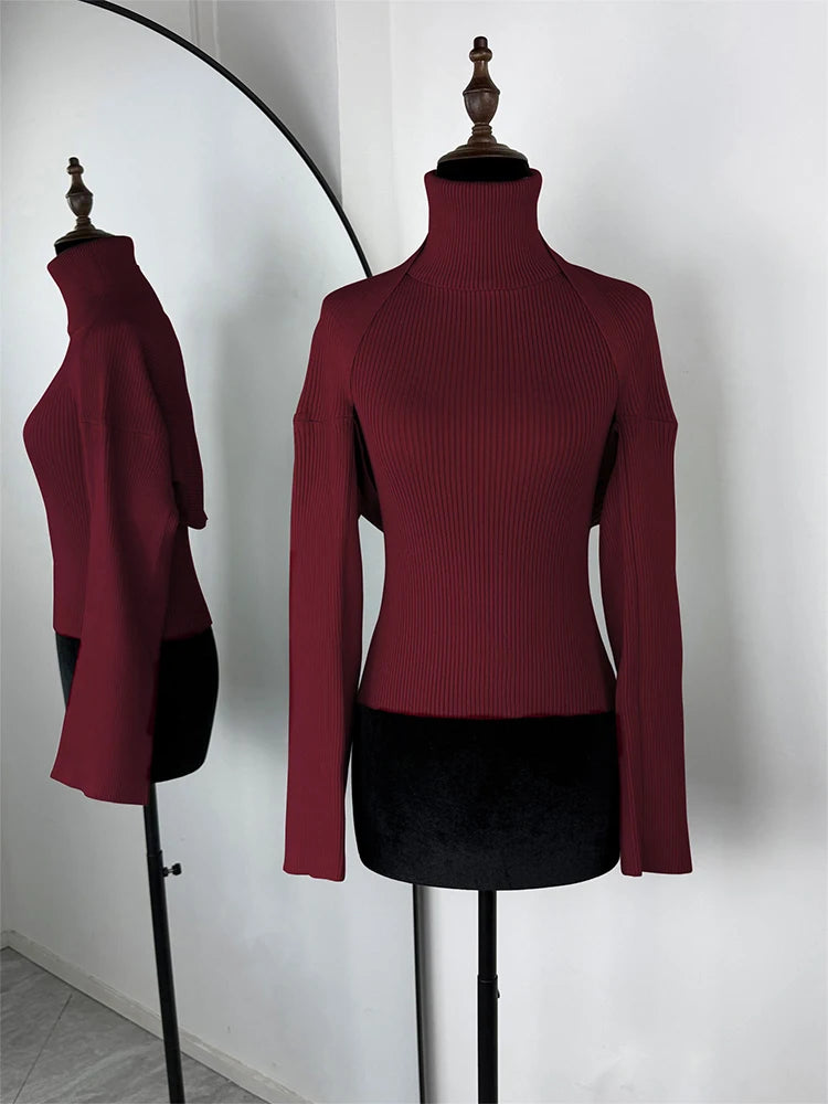 Tornova Hollow Out Knit Sweater Set for Women