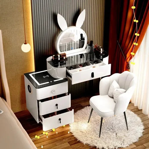 Modern Wooden Makeup Dressing Table for Girls Storage