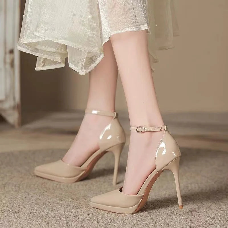 Pointed Toe High Heels for Women Comfortable Waterproof Red Sole