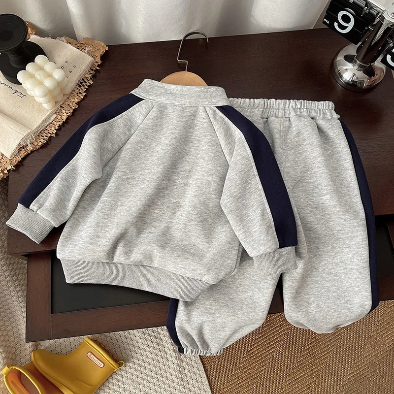 Boys Long Sleeve Turtleneck Sweatshirt Set for Spring Autumn