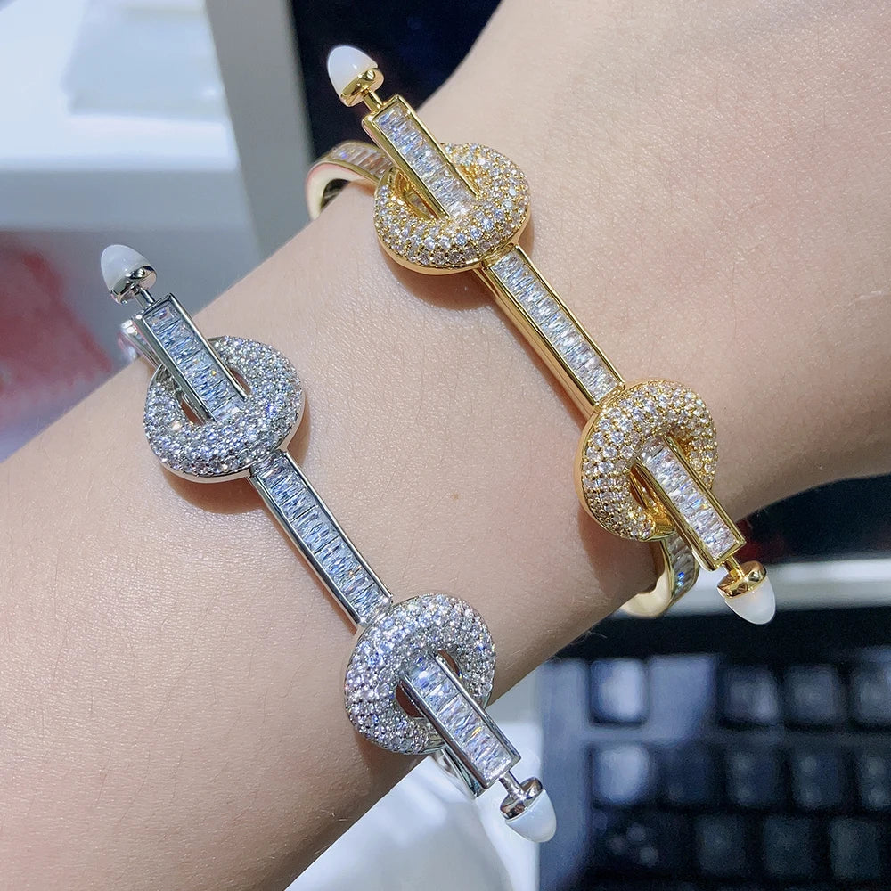 Cuff Bracelet for Women with Cubic Zirconia by TIRIM