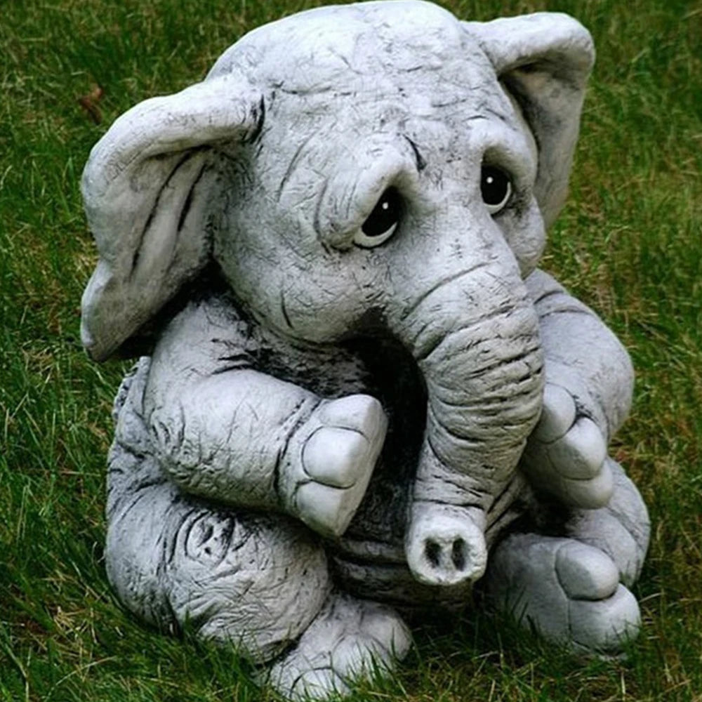 Cute Lightweight Garden Elephant Statues for Outdoor Decor