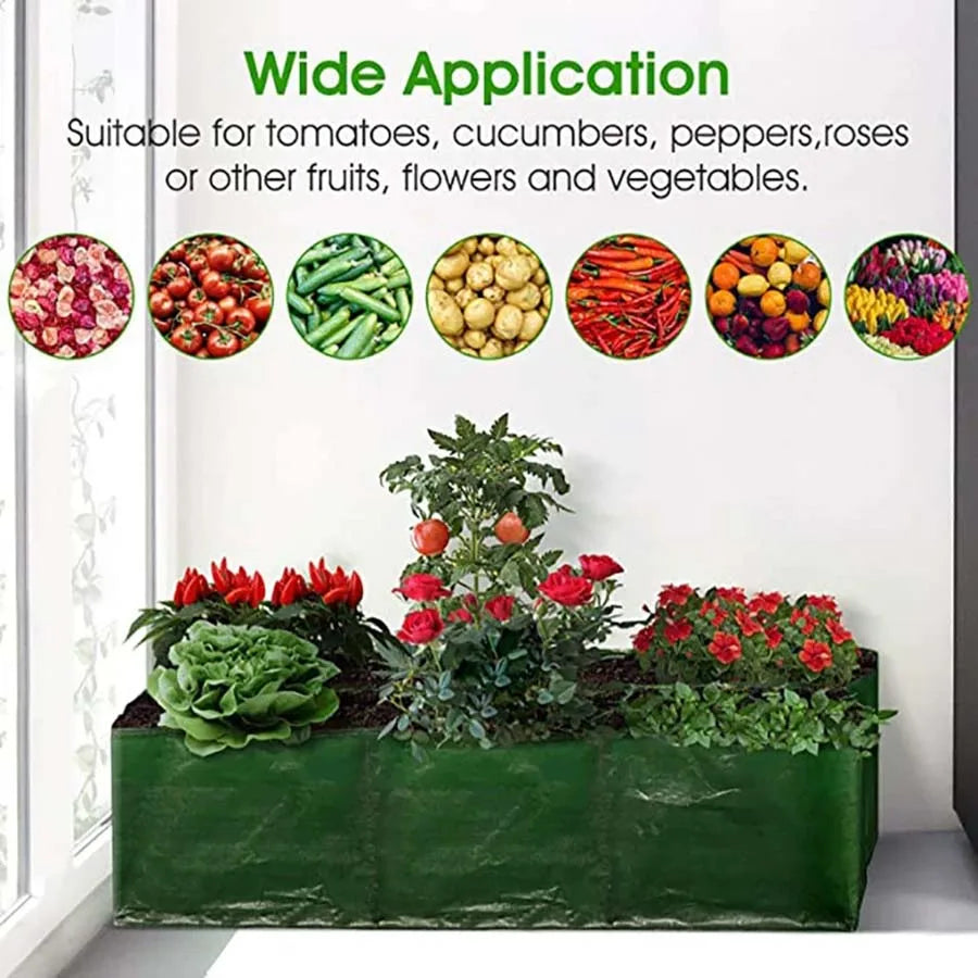 Dark Green Plastic Grow Bags for Garden Planters Outdoor
