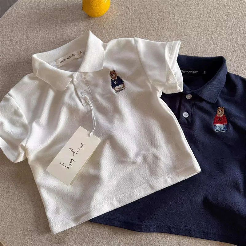 Toddler Boys Cartoon Polo T-shirt in Cotton for Summer