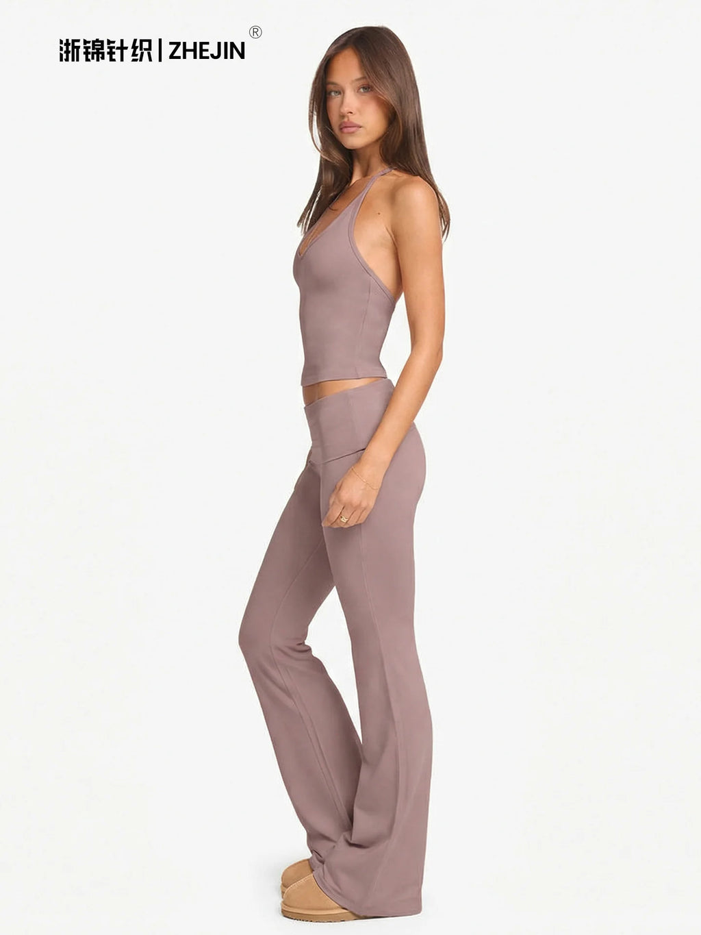 High Waist Flare Pants Yoga Set for Women by MALEY LifeStyle