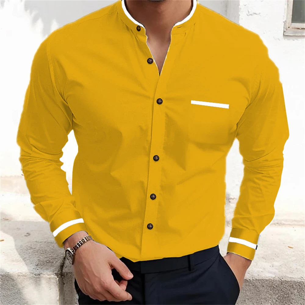 Men's Casual Long Sleeve Shirts in Solid Colors for Everyday Wear