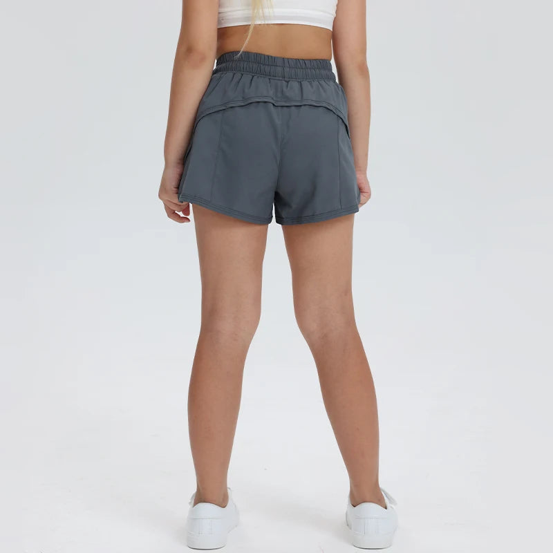 Girls' Athletic Yoga Pants in Polyester and Lycra for Sports
