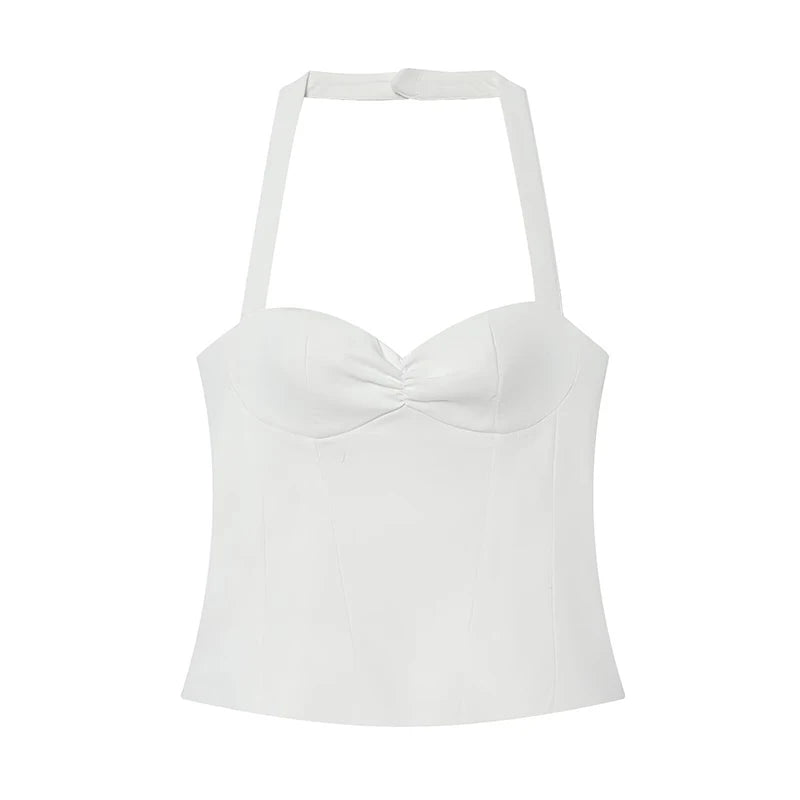 Women's Halter Tops Fashion Polka Dot Top Woman Summer Sexy Backless Tops Female Chic Tops