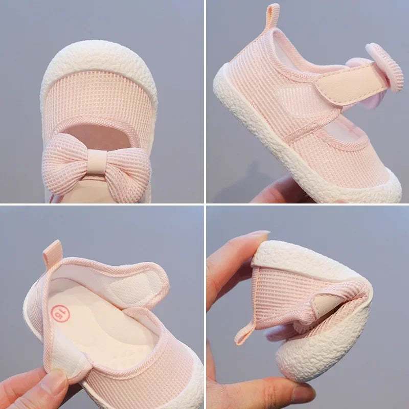 Breathable Baby Girl Walking Shoes with Non Slip Soles