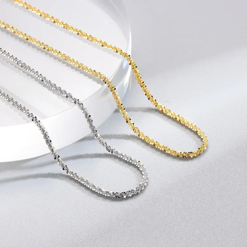 Silver Choker Necklace for Women in Water Wave Style