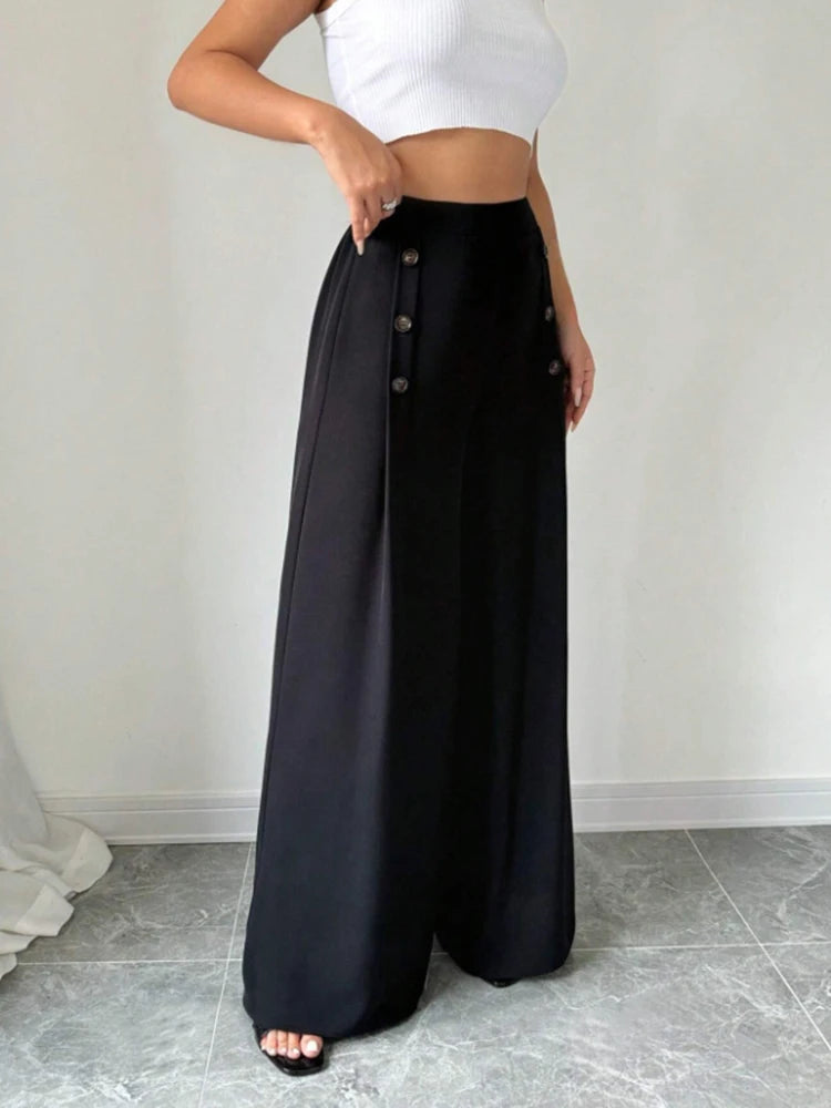 Chiffon High Waist Wide Leg Pants for Women by MALEY LifeStyle