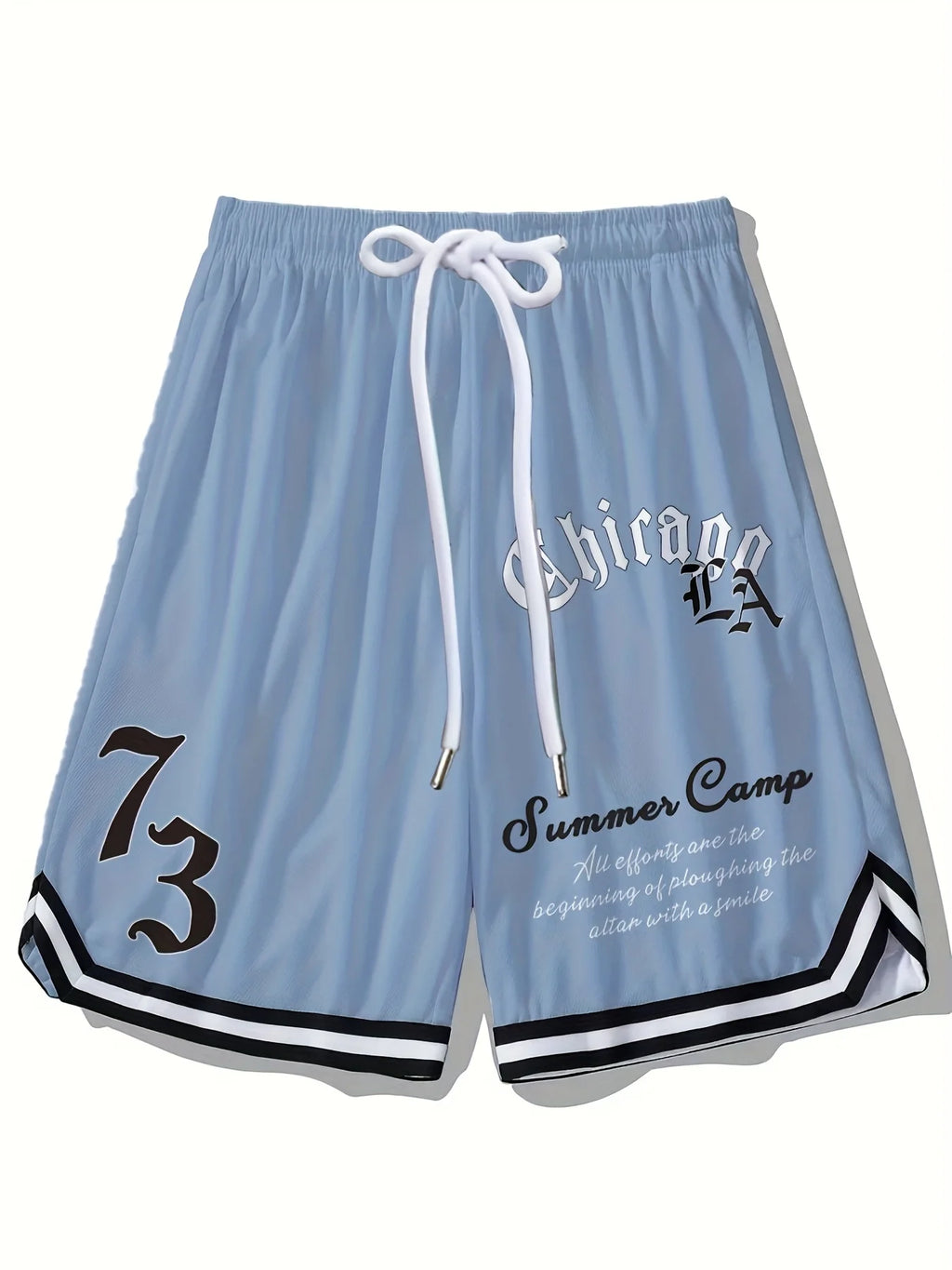 Summer 2025 new 3D digital printed digital 73 pattern casual, fashionable, soft, comfortable and lightweight men's shorts