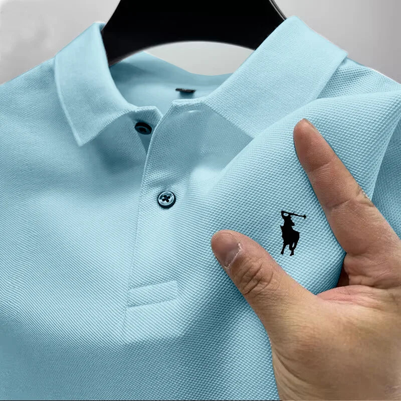 Men's Polo shirt with multiple color options.Small horse print collar short-sleeved T-shirt. Business casual breathable golf top