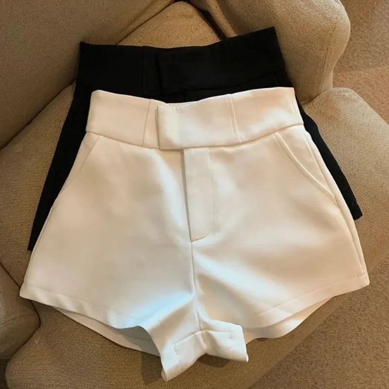 Mooyufon Black High Waisted Women's Casual Shorts with Sequins