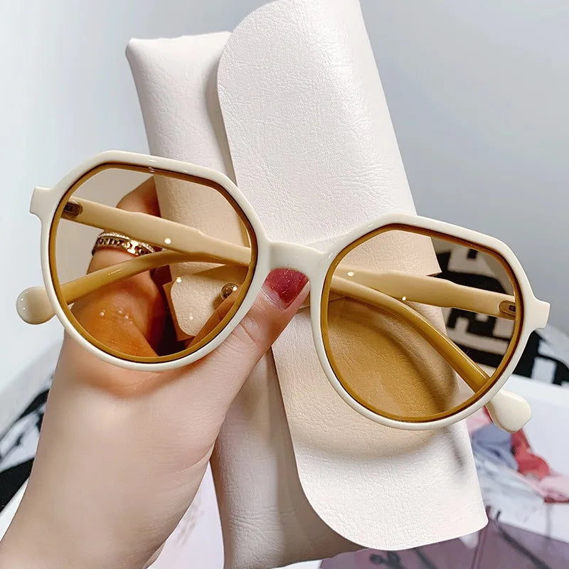 Geometry Shape Frame Vintage Sunglasses for Women by MOONBIFFY