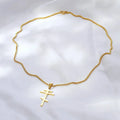 Stainless Steel Jerusalem Cross Pendant Necklace for Men