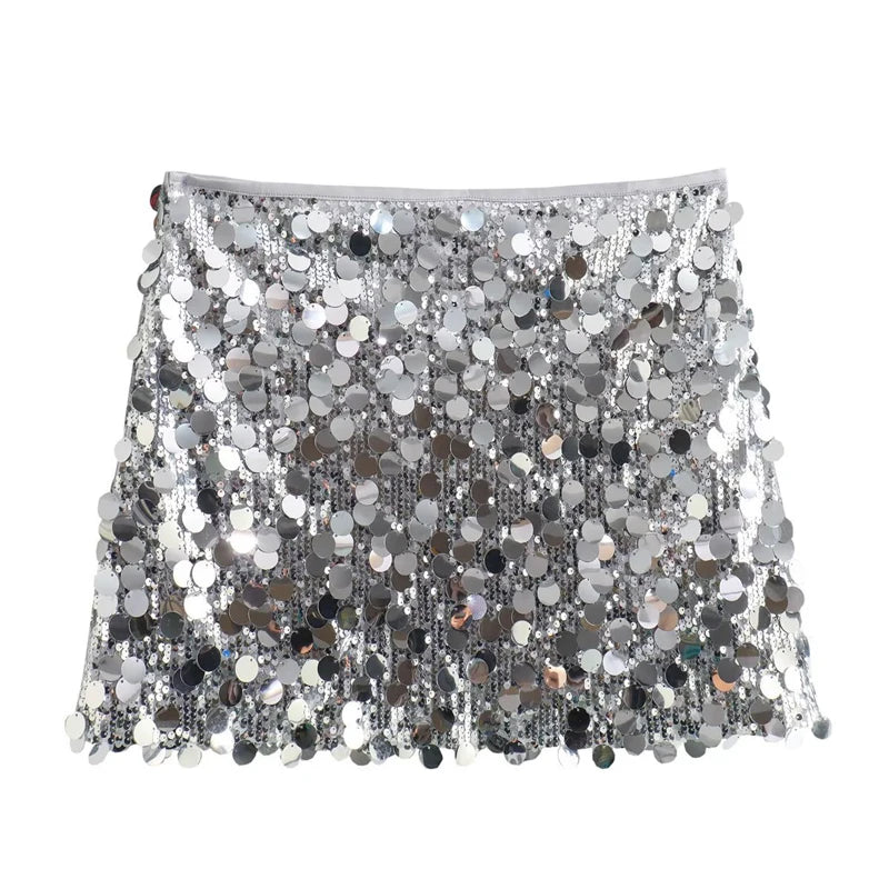 Bodycon Sequin Skirt for Women High Waist Mini Style