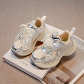 Girls’ Lace and Pearl Embellished Chunky Sneakers for Kids
