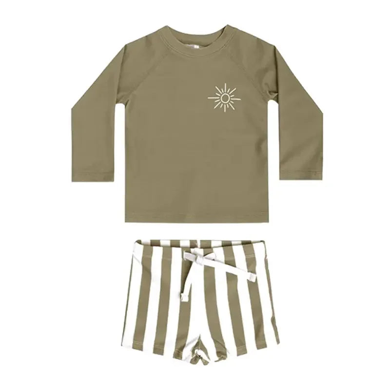 Boys Casual Swimwear Set 1-12Y Summer Striped Toddler Bathing Suit