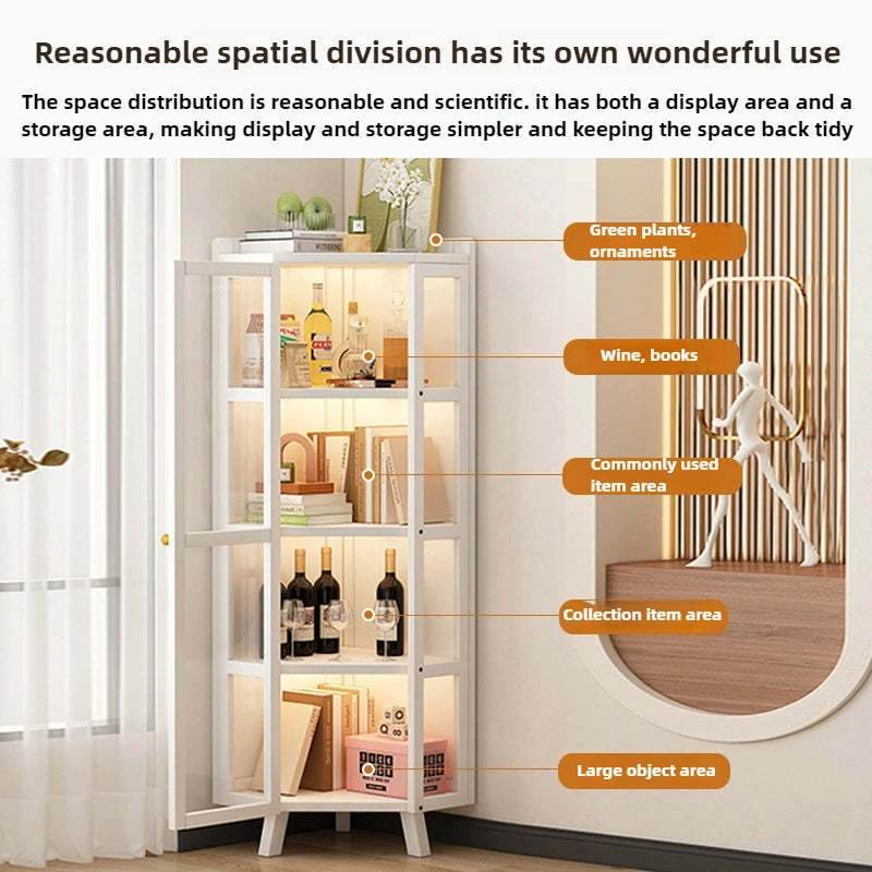 Modern Bamboo Corner Cabinet for Living Room Storage