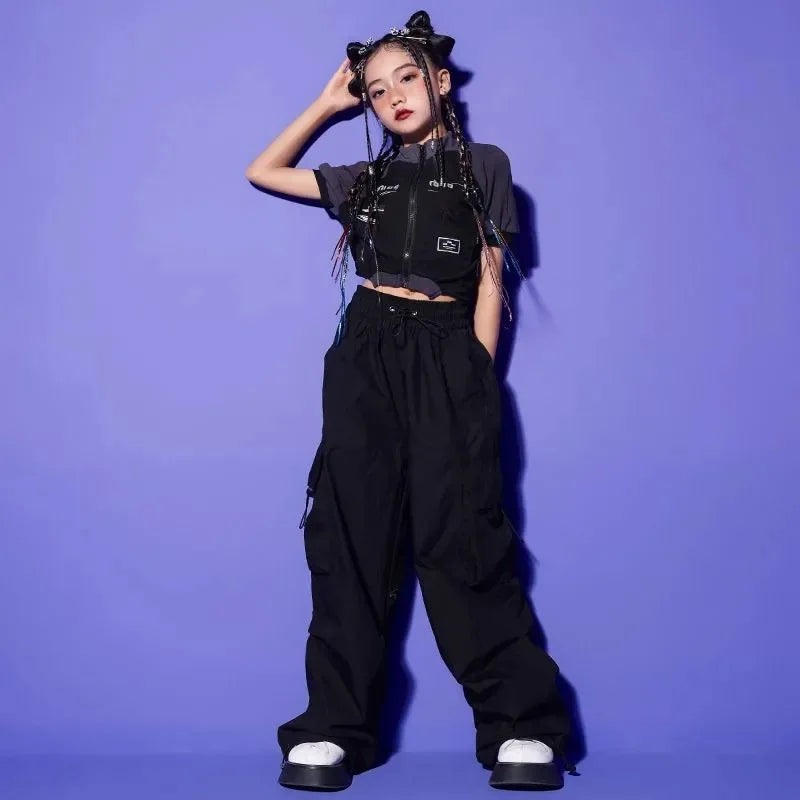 Trendy Girls Cargo Pants for Kids with Pockets 4-6Y