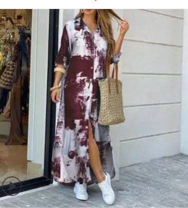 Literary Printing Long Shirt Skirt for Women by MALEY LifeStyle