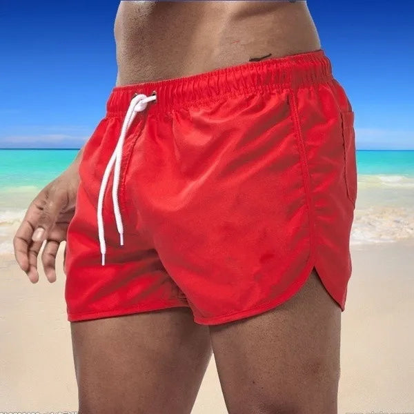 Men's Polyester Swim Shorts for Running and Surfing