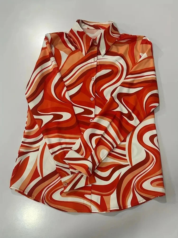 Women's Floral Printed Office Shirt for Autumn 2024