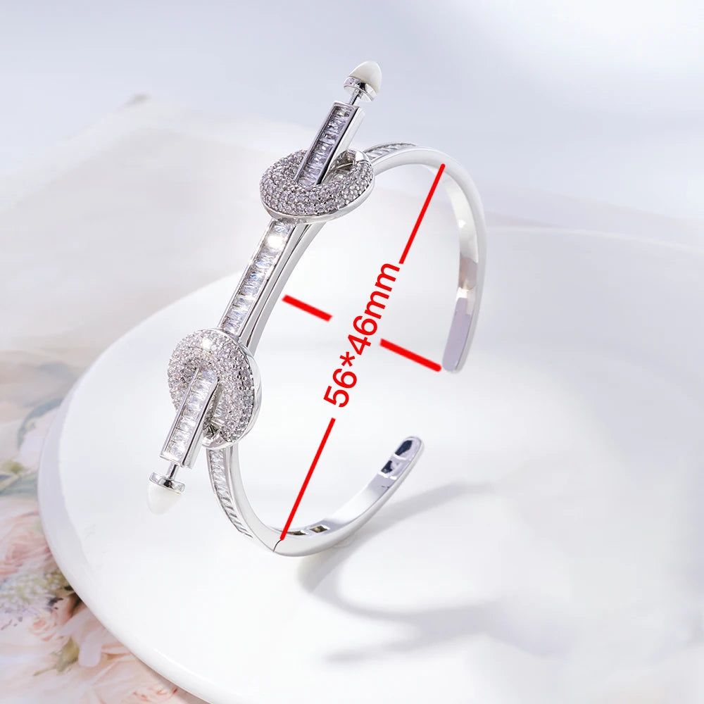 Cuff Bracelet for Women with Cubic Zirconia by TIRIM