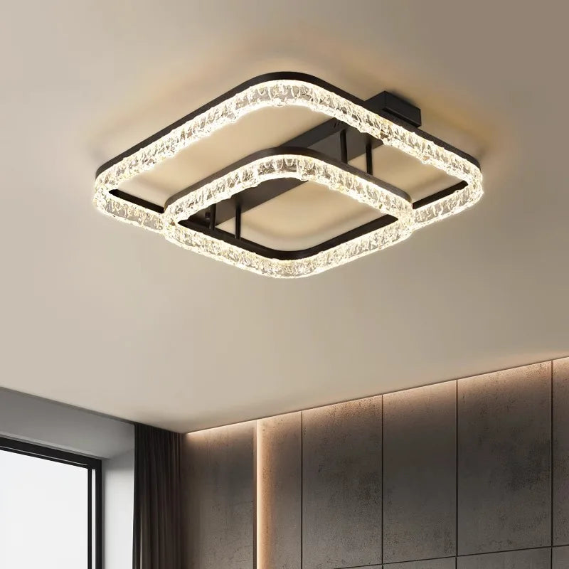 Luxury Black Modern Ceiling Lamp with Remote Control