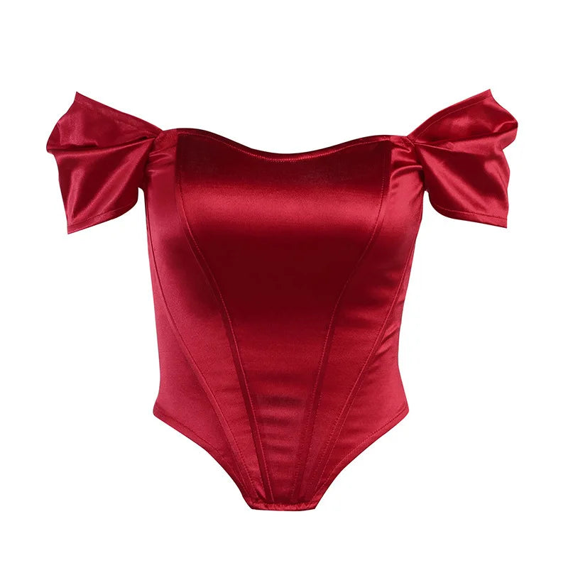 Elegant Women’s Bustier Top in Solid Polyester for Summer
