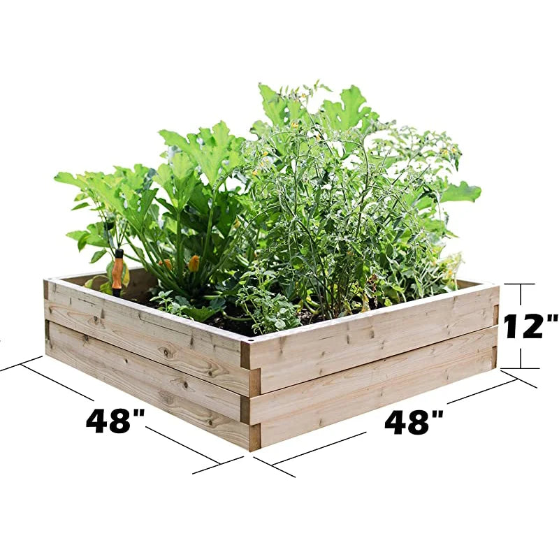 Large Wooden Planter Box for Herb Garden and Flower Pots