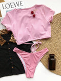 Backless Solid 2-Piece Bikini Set for Women by TYFYO