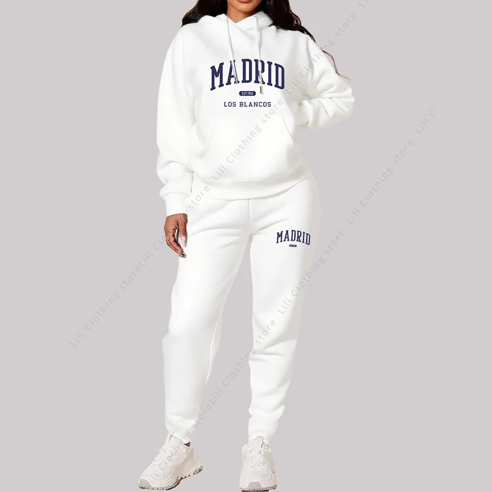 Stylish Women's Hooded Tracksuit Set for Autumn Winter Sports