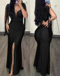 Glamorous Bodycon Evening Dress for Women in Polyester