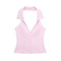 HH Women Chic Halter Backless Top and Shorts Set in Sweet Pink