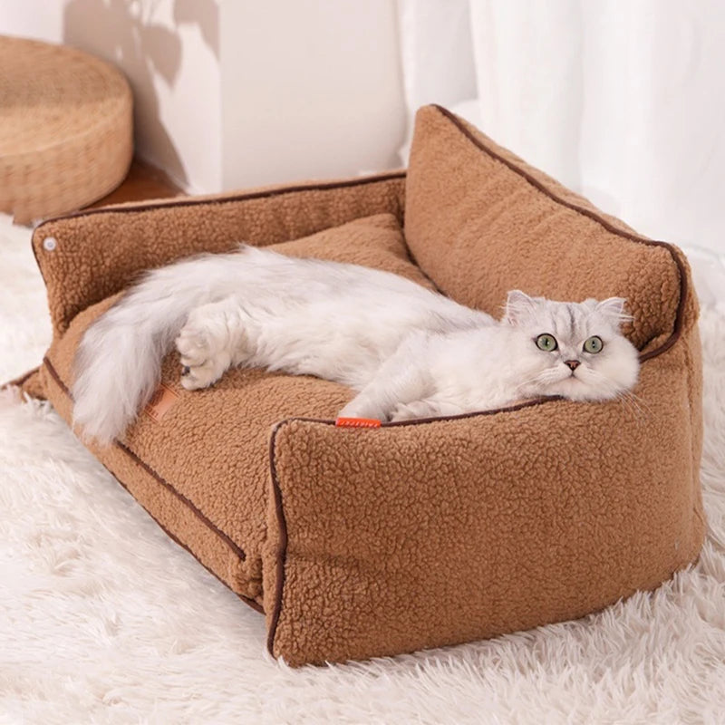 Luxury Lambswool Sofa Nest Bed for Pets
