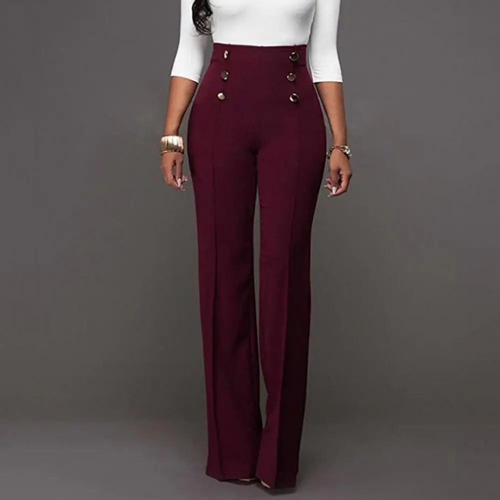 Women High Waist Wide Leg Pants for Casual Autumn Wear