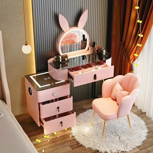 Modern Wooden Makeup Dressing Table for Girls Storage