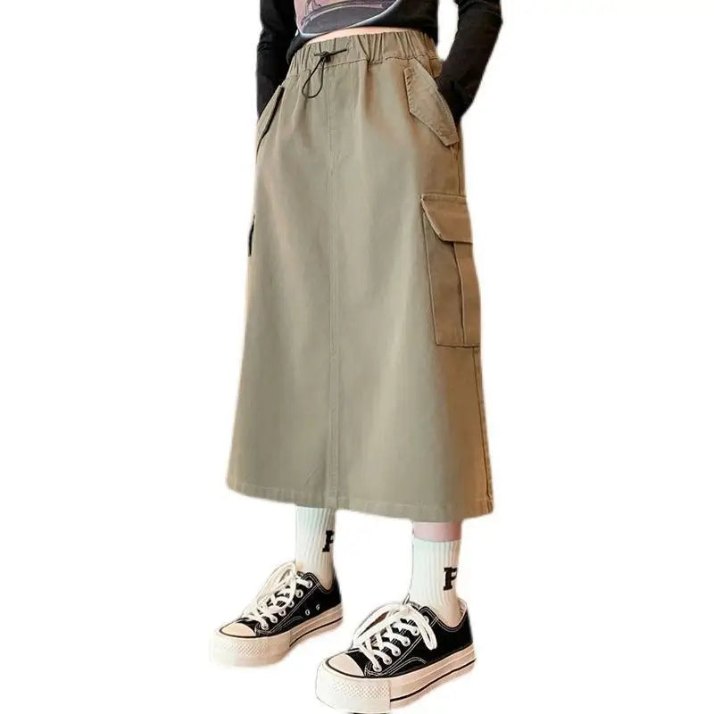 2025 Women's Casual Cargo Skirt for Tween Girls