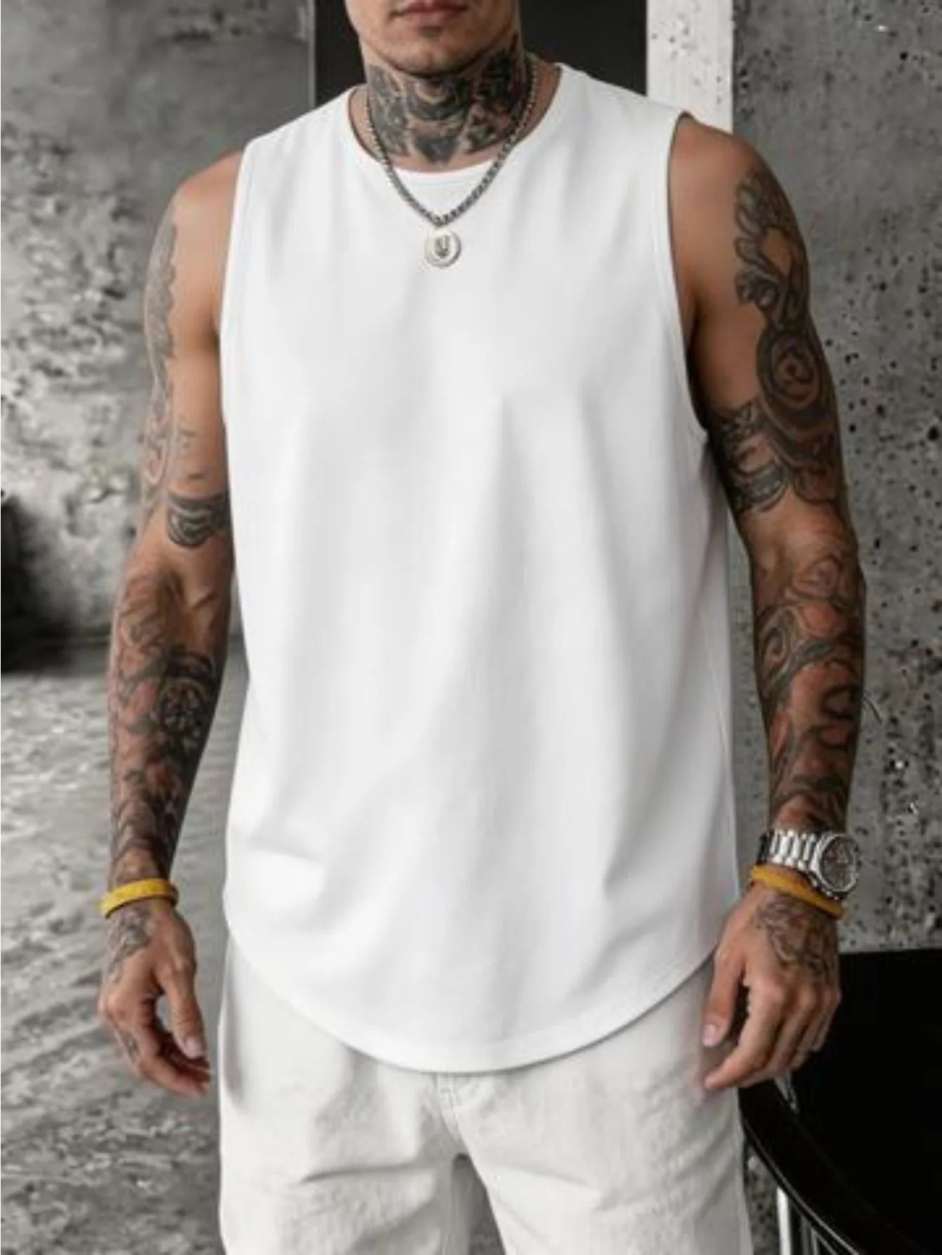 Men's Summer American High-Street Retro Print Tank Top: Streetwear Hip-Hop Style, Loose-Fit, Round Neck, Sleeveless Top