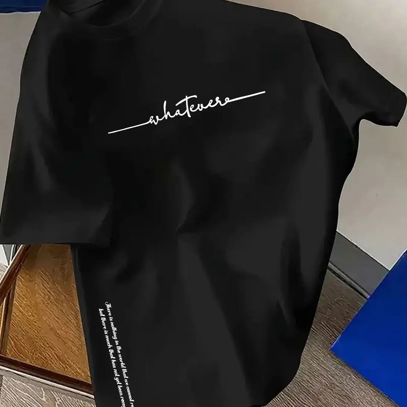 Stylish Men's T-Shirt: 100% Cotton, Minimalist Letter Print, Casual, Comfortable, Versatile, Loose-Fit, Sporty Style.