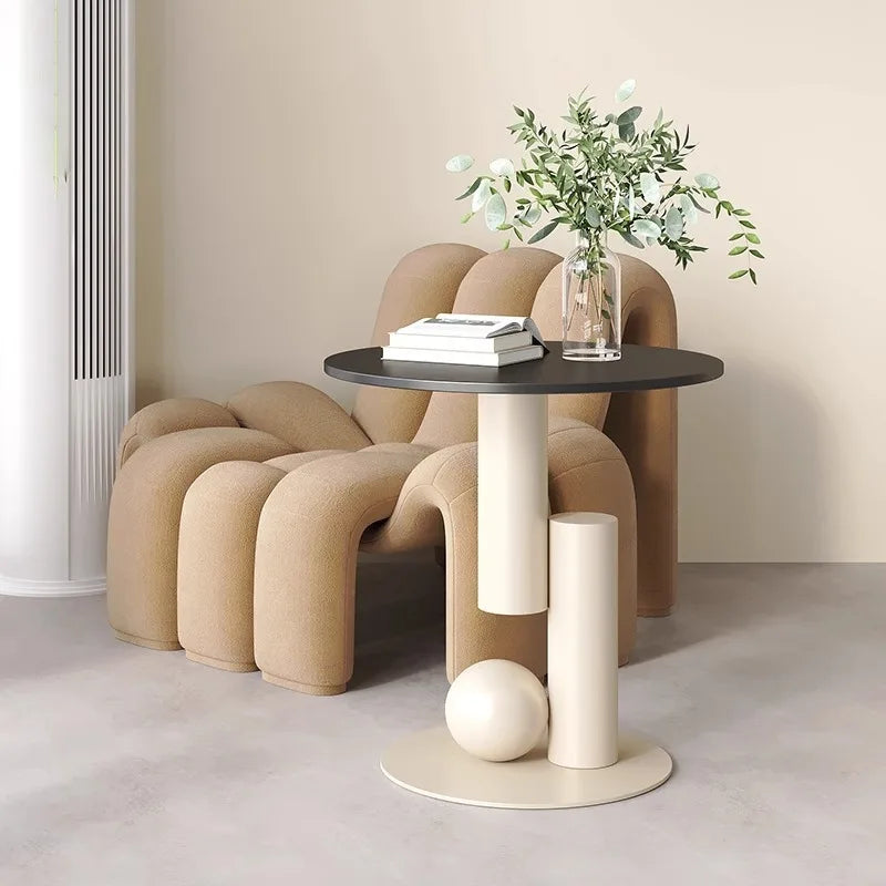 Minimalist Modern Round Coffee Table in Metal by LIUSHADUOLA
