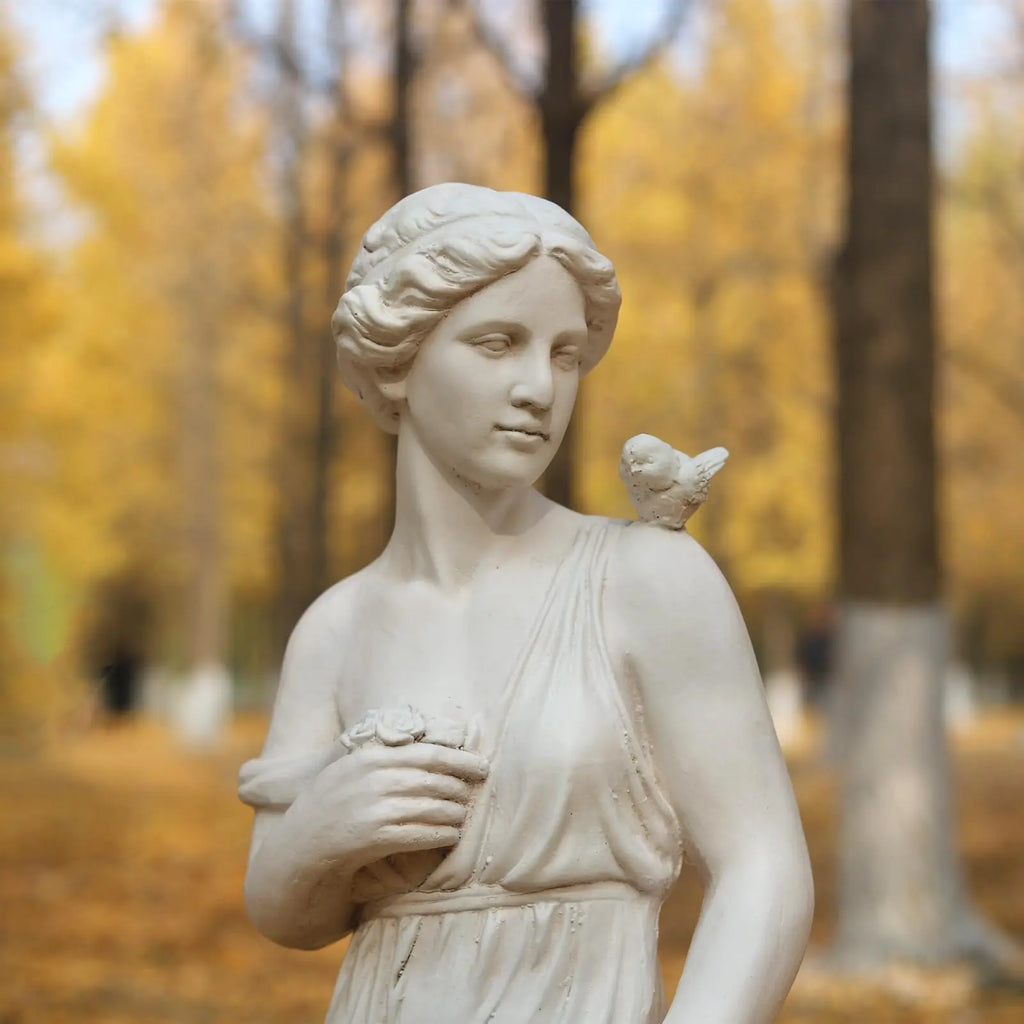 Ivory Nymph Sculpture Outdoor Garden Statue for Patios