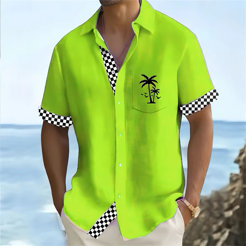 Men's Casual Hawaiian Shirt Short Sleeved 6XL Beach Wear