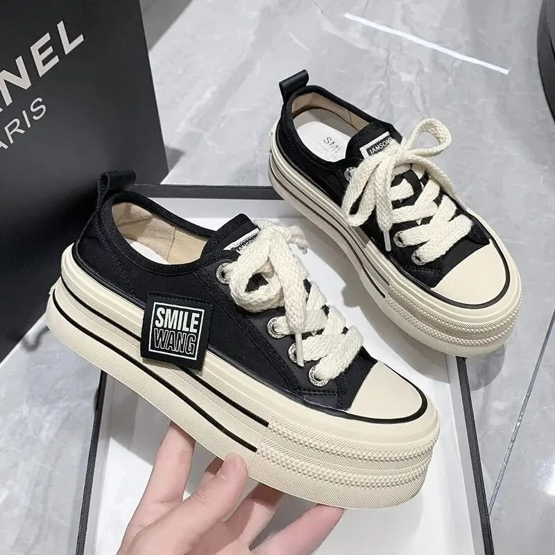 Women's Canvas Platform Sneakers for Summer Casual Wear