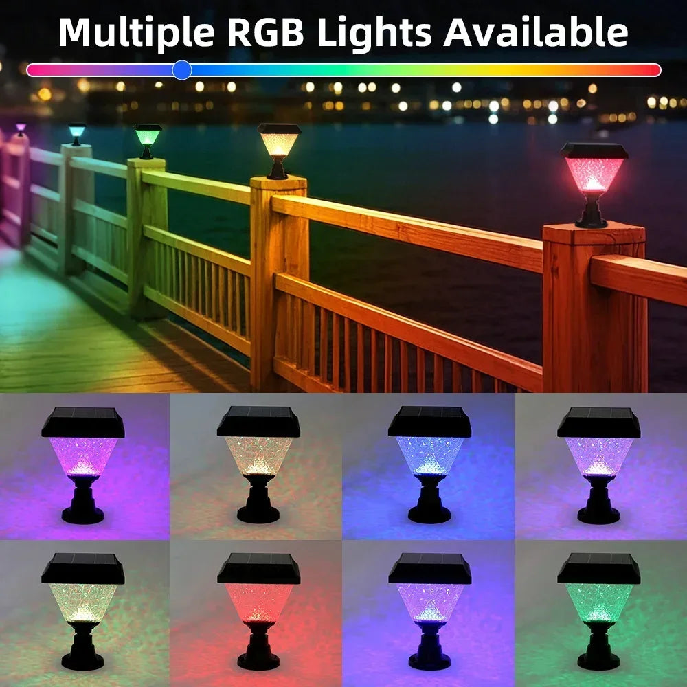 Black Solar Garden Lights with Remote Control for Outdoor Use