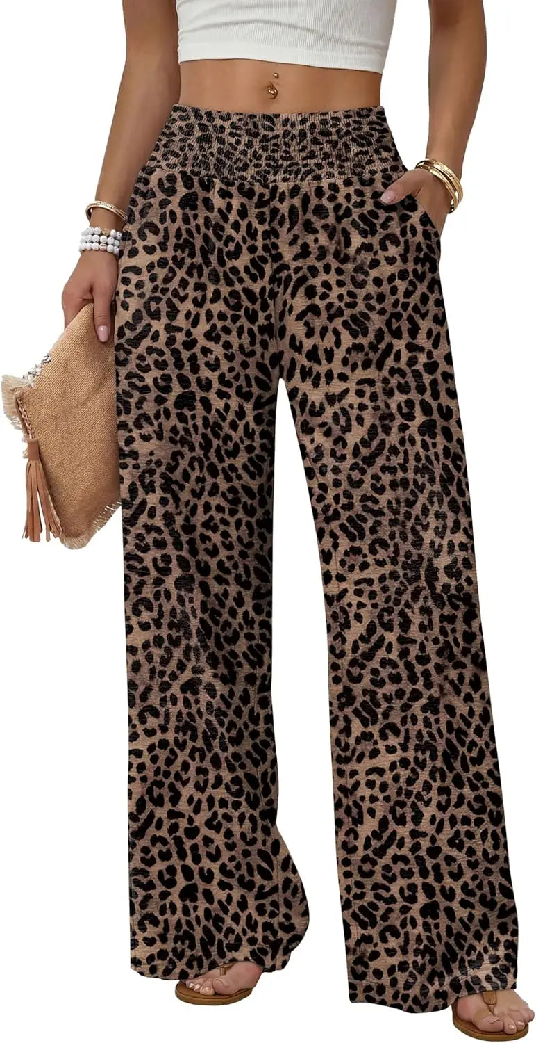 Comfortable High Waist Wide Leg Pants for Women with Pockets