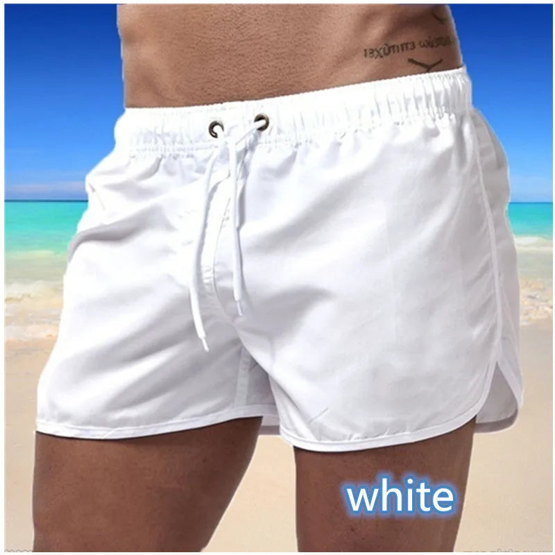 Men's Polyester Swim Shorts for Running and Surfing