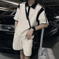 Men's Summer Two-piece Suit Set with Polo Shirt and Shorts